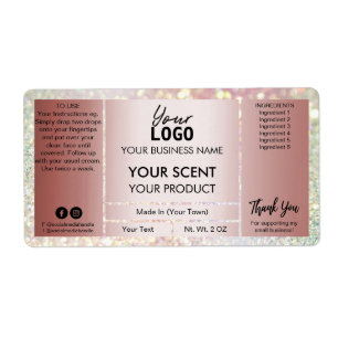 Glam Glitzer Rose Gold Produktkennzeichnungen