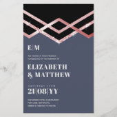 Glam Glitzer Rosegold Black Deko Wedite (Vorderseite)