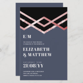 Glam Glitzer Rosegold Black Deko Wedite