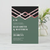 Glam Glitzer Rosegold Black Deko Wedite (Stehend Vorderseite)