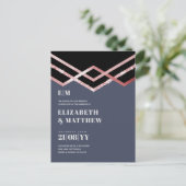 Glam Glitzer Rosegold Black Deko Wedite Postkarte (Stehend Vorderseite)