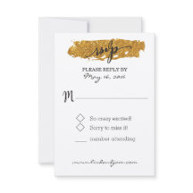 Glam Glitzer Schwarz-Weiß-Blumen-RSVP-Karte