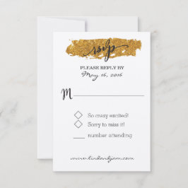 Glam Glitzer Schwarz-Weiß-Blumen-RSVP-Karte RSVP Karte