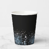 Glam Glitzer Schwarzes Party Papiertasse Pappbecher (Links)