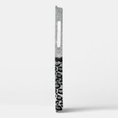 Glam Glitzer Silver Diamond Monogram Leopard Case-Mate iPhone Hülle (Rückseite / Links)