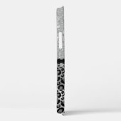 Glam Glitzer Silver Diamond Monogram Leopard Case-Mate iPhone Hülle (Rückseite / Rechts)