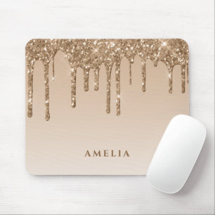 Glam Glitzer Tropfen mädchenhafte personalisierte Mousepad