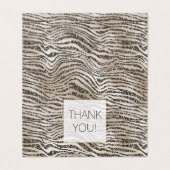 Glam Glitzer Zebra Print Vielen Dank (Außenseite Aufgefaltet)