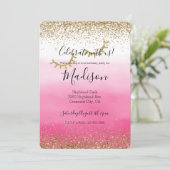 Glam Glitzy Sparkle Glitzer Eyelashes Einladung (Stehend Vorderseite)