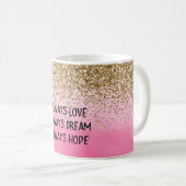 Glam Glitzy Sparkle Glitzer Girly Pink Traumstreck Kaffeetasse (VorderseiteRechts)