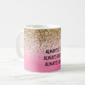 Glam Glitzy Sparkle Glitzer Girly Pink Traumstreck Kaffeetasse (Vorderseite Links)
