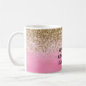 Glam Glitzy Sparkle Glitzer Girly Pink Traumstreck Kaffeetasse (Links)