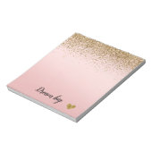Glam Glitzy Sparkle Glitzer Pink Ombre Notizblock (Rotiert)