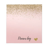 Glam Glitzy Sparkle Glitzer Pink Ombre Notizblock (Vorderseite)
