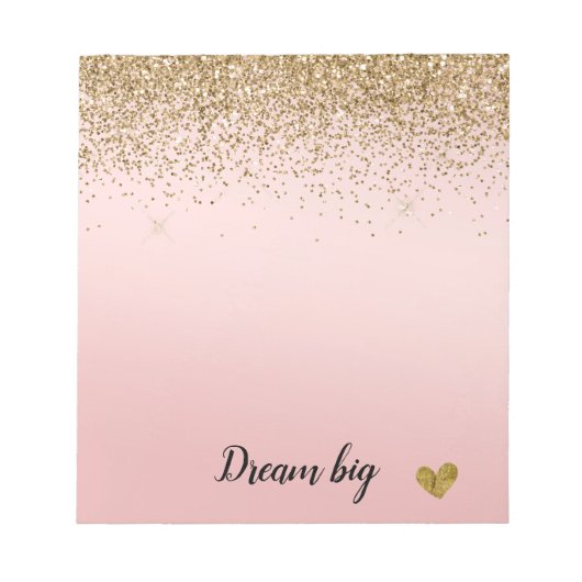 Glam Glitzy Sparkle Glitzer Pink Ombre Notizblock (Vorderseite)