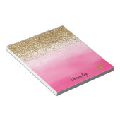 Glam Glitzy Sparkle Glitzer Pink Wasserfarbe Notizblock (angewinkelt)