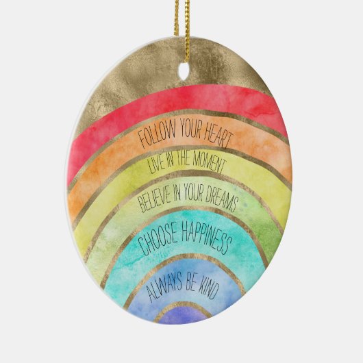 Glam GoId Rainbow Keramik Ornament (Rechts)