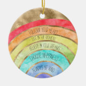 Glam GoId Rainbow Keramik Ornament (Vorne)