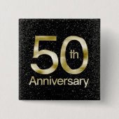 Glam Gold 50 Jahre alt Button (Vorderseite)
