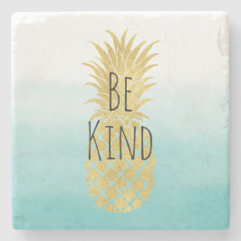 Glam Gold Ananas Aqua Steinuntersetzer