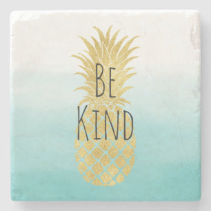 Glam Gold Ananas Aqua Steinuntersetzer