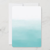 Glam Gold Ananas Aqua Wasserfarbe Ombre Wedding Einladung (Rückseite)