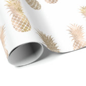 Glam Gold Ananas Geschenkpapier (Rolleneckpunkt)