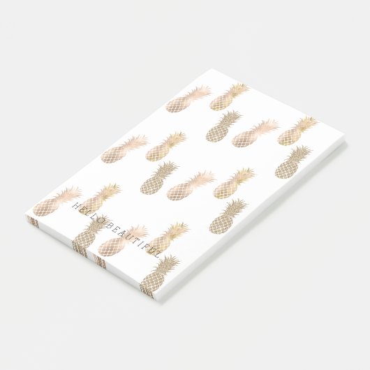 Glam Gold Ananas Post-it Klebezettel (angewinkelt)
