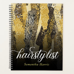 Glam Gold Animal Prints Haarstylist Planer