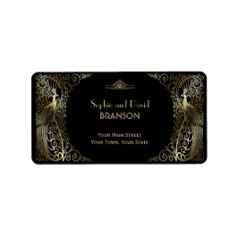 Glam Gold Art Deco Adressaufkleber