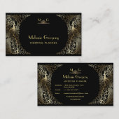 Glam Gold Art Deco Berufliches Monogramm Visitenkarte (Vorne/Hinten)