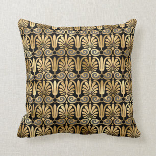 Glam Gold Art Deco Blumenmuster Kissen