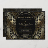 Glam Gold Art Deco Brautparty Einladung (Vorne/Hinten)