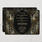 Glam Gold Art Deco Einladung (Vorne/Hinten)