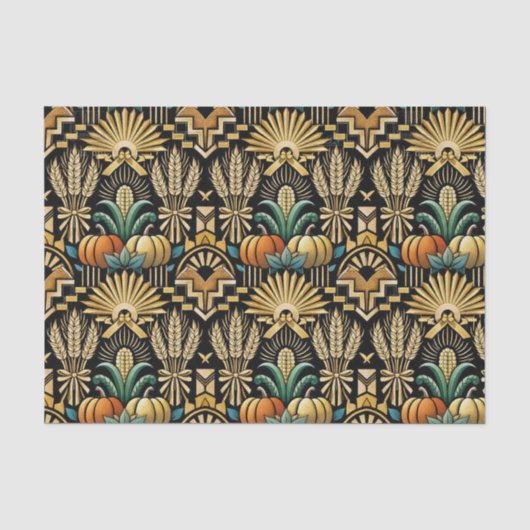 Glam Gold Art Deco Ernte Seidenpapier (Vorderseite)