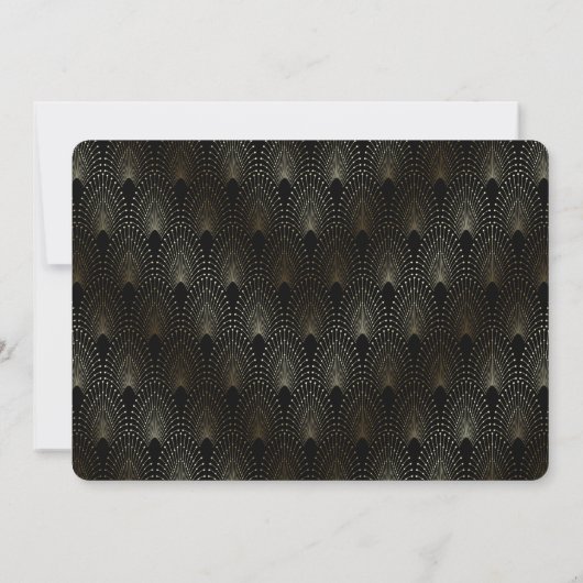 Glam Gold Art Deco Peacocks Senior Prom Einladung (Rückseite)