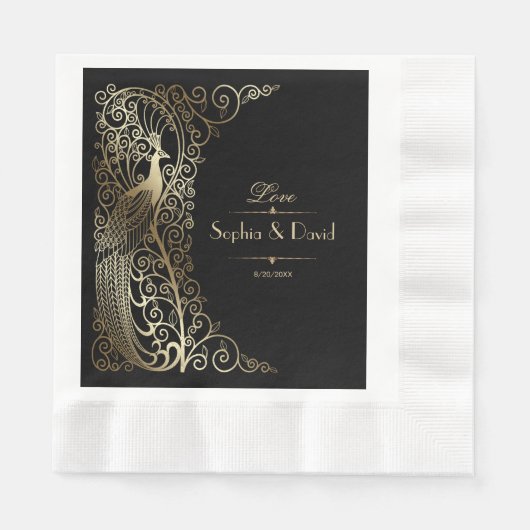 Glam Gold Art Deco Serviette (Vorderseite)