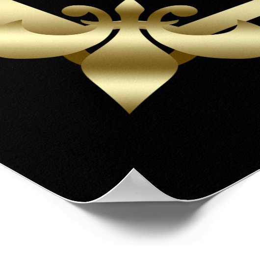 Glam Gold Art Deco Unplugged Wedding Zeremony Sign Poster (Ecke)