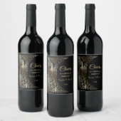 Glam Gold Art Deco Weinetikett (Flaschen)