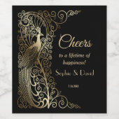 Glam Gold Art Deco Weinetikett (Einzelnes Label)