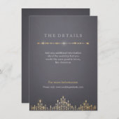 Glam gold art Deko vintage Hochzeitskarte Begleitkarte (Vorne/Hinten)