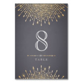Glam gold art Deko vintage Hochzeitskarte Tischnummer (Rückseite)