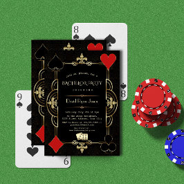 Glam Gold Black Great Gatsby 20s Bachelor Party Einladung