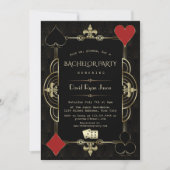 Glam Gold Black Great Gatsby 20s Bachelor Party Einladung (Vorderseite)