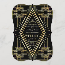 Glam Gold Black Great Gatsby Wedding