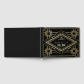 Glam Gold Black Great Gatsby Wedding Gästebuch (Voll)