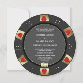 Glam Gold Black Poker Chip Casino QR Code Hochzeit Einladung (Vorderseite)