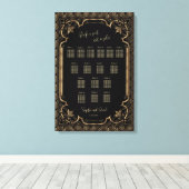 Glam Gold Black Wedding Chart Leinwanddruck (Insitu (Holzboden))