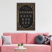 Glam Gold Black Wedding Chart Leinwanddruck (Insitu (Wohnzimmer))