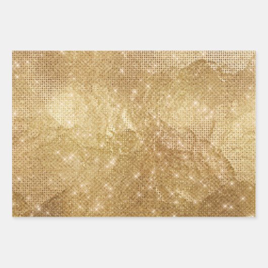 Glam Gold Black Zebra Animal Glitzy Sparkle Geschenkpapier Set (Vorderseite 2)